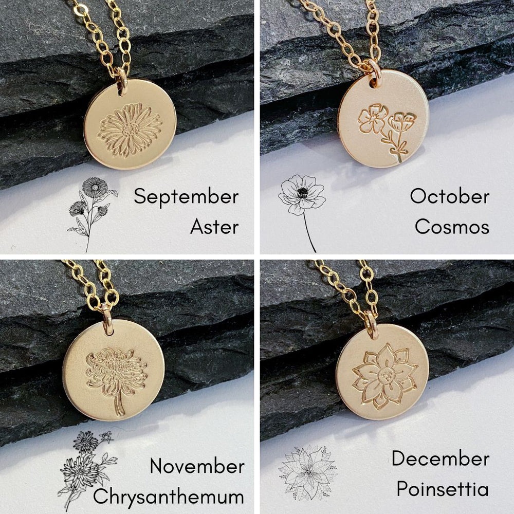 
            
                Load image into Gallery viewer, 14K Gold-Filled Birth Flower Necklace
            
        